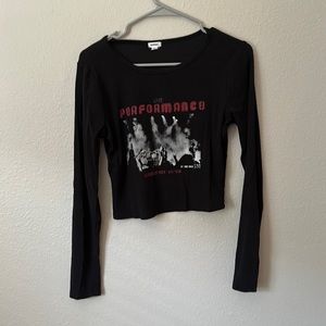 Long sleeved ribbed graphic baby tee